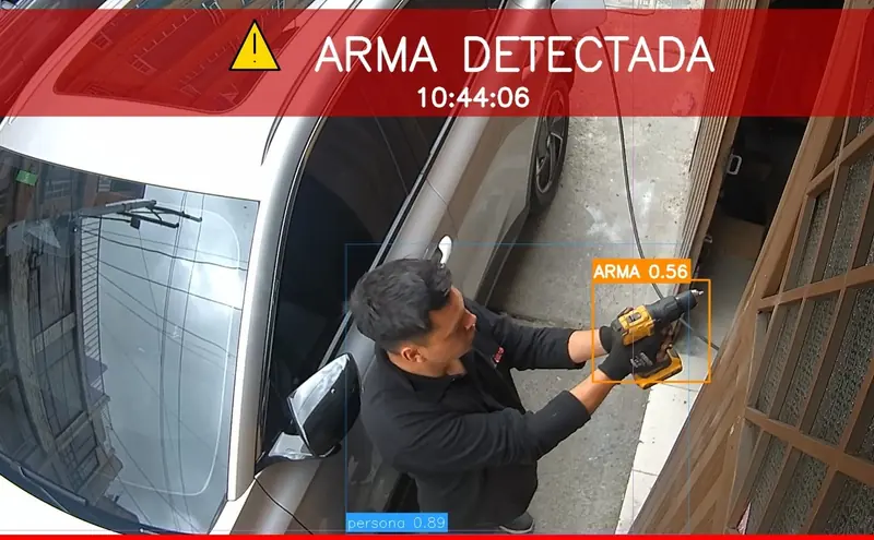 Weapon detection — automatic detection on a security camera