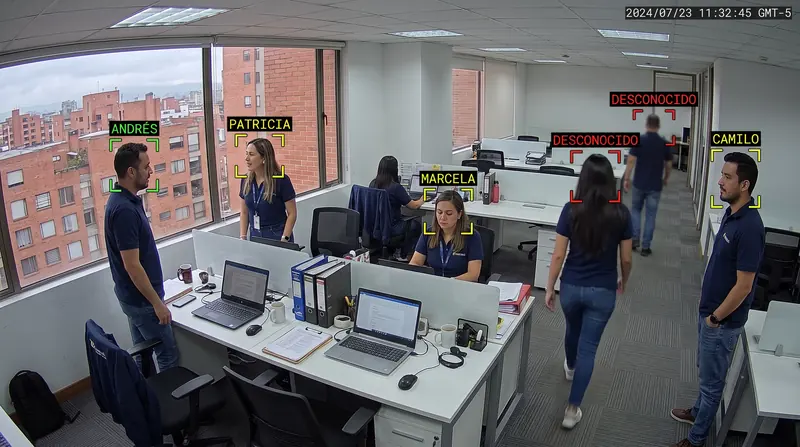 Face recognition — automatic detection on a security camera