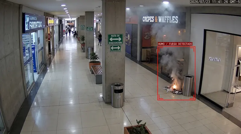 Smoke and fire — automatic detection on a security camera