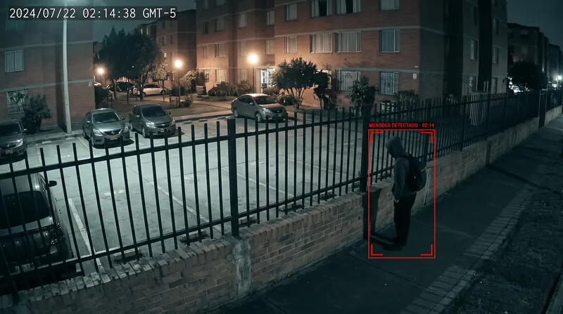 Perimeter surveillance — automatic detection on a security camera